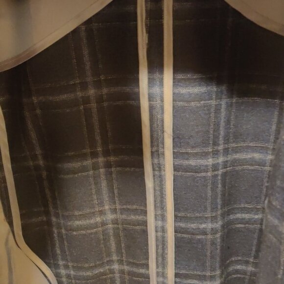 Moss London 38R 32w navy check slim fit suit half lined 100% fine merino wool - Picture 6 of 8